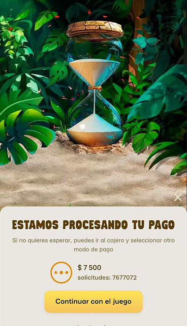 Aviso de Awintura que confirma que el pago con AstroPay se está procesando.