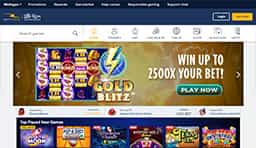 Página de inicio del casino online BetRivers.