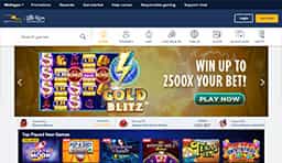 Página de inicio del casino online BetRivers.
