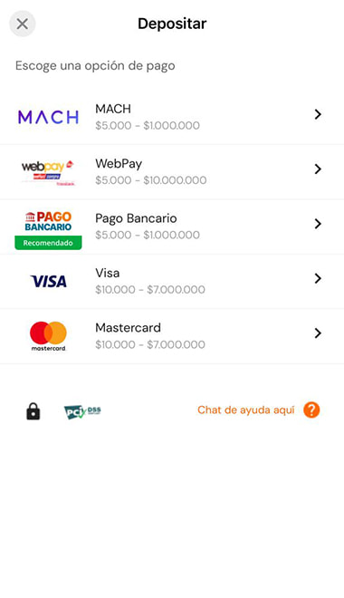 Las opciones de depósito en Betsson con los métodos de pago disponibles