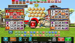 Partida a la tragaperras de MGA Bicho Farm con cuatro cartones.