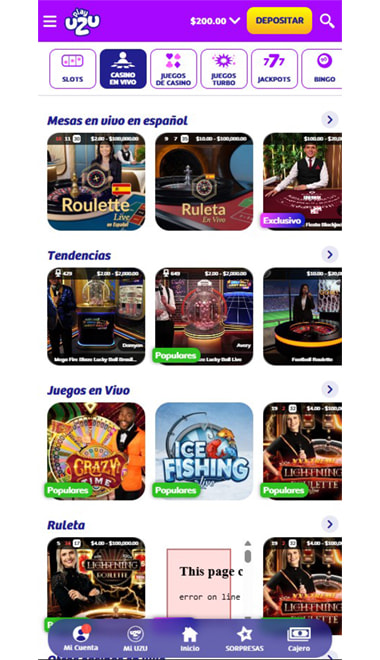 Lobby de blackjack en vivo con las mesas disponibles.