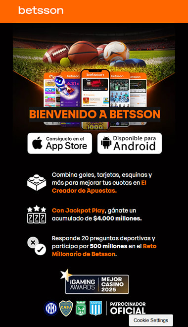 Descarga de la app de Betsson en Colombia
