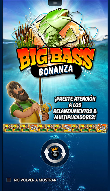 Pantalla con los límites de apuesta del juego Big Bass Bonanza en casino777.