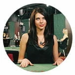 Crupier de casino en directo