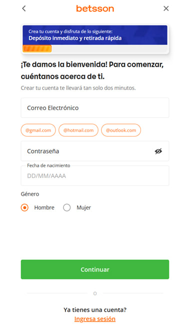 Verificación de cuenta con cédula en el perfil del casino
