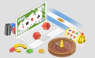 Una computadora, fichas y juegos de los mejores casinos online en Córdoba.info@loteriacba.com.ar