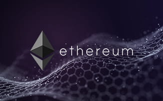 Logo de Ethereum sobre fondo negro