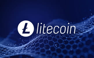 Logo de Litecoin sobre fondo azul