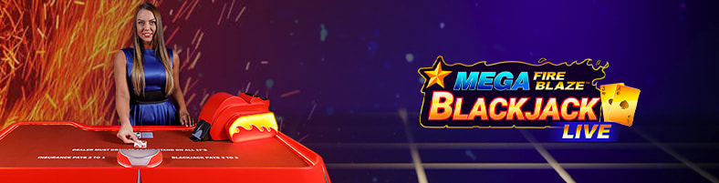 Crupier del blackjack Mega Fire Blaze en un casino legal