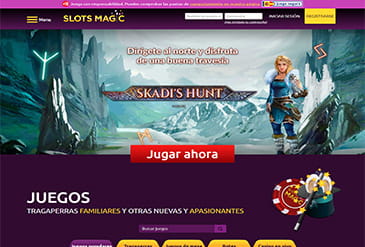 Sección de bonos del casino Slots Magic en su página web