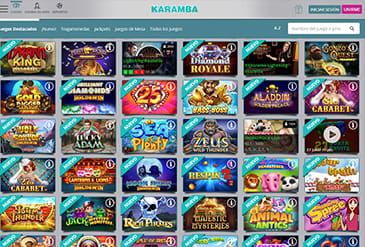 Catálogo de juegos disponibles en casino Karamba