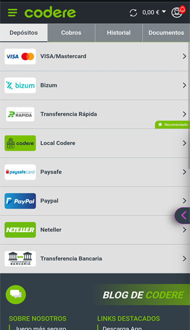 Cajero de Codere en el que depositar.