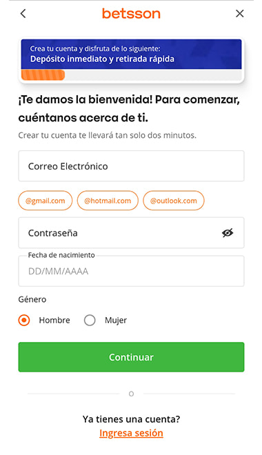 Registro en la casa de apuestas en Colombia y verificación de identidad.