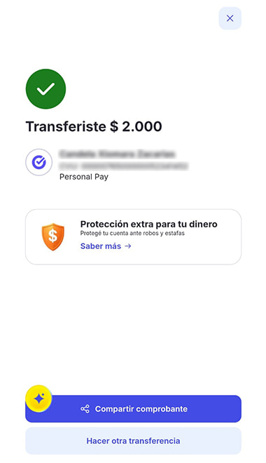 Confirmación del depósito con Mercado Pago