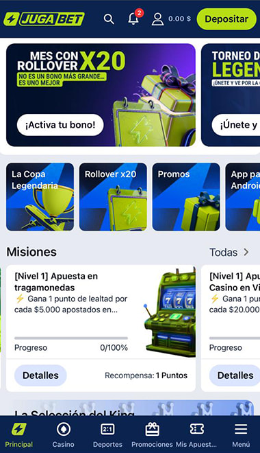 Pantalla de inicio de sesión general del casino con MACH