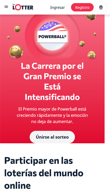 Página principal de The Lotter en Argentina.