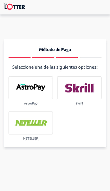Métodos de pago disponibles en The Lotter para jugar a la lotería.