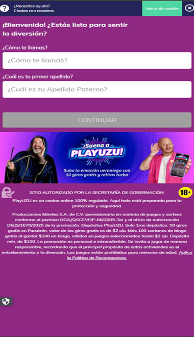 Registro de cuenta en un casino con raspaditos