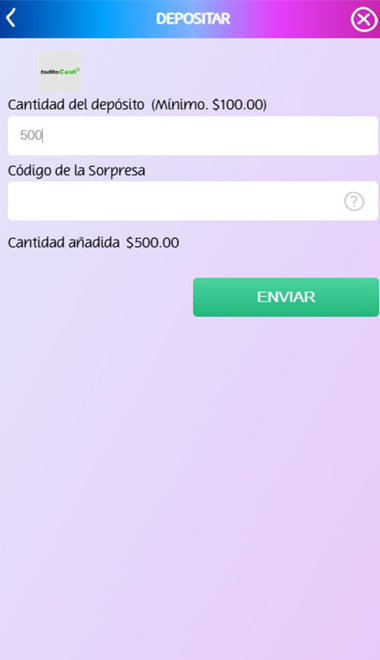 Sección de rasca y gana dentro del casino