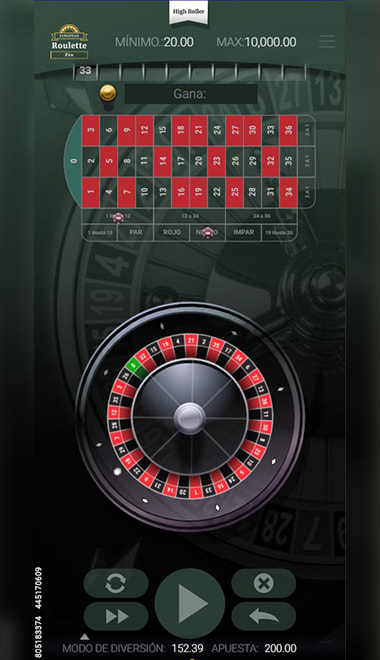 Resultado del giro de la bola en la ruleta online.
