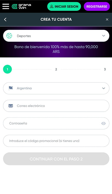 Proceso de registro en un casino para acceder al bono.