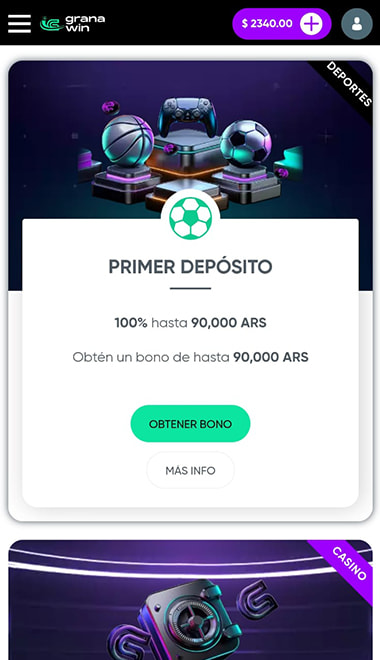 Confirmación de depósito para obtener un bono.