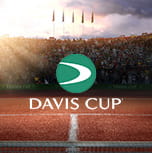 Logo de la Copa Davis en un estadio