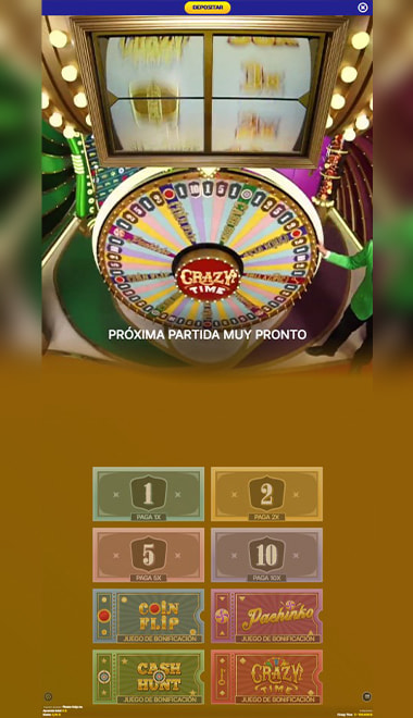 Apuestas colocadas en los segmentos de la rueda de Crazy Time