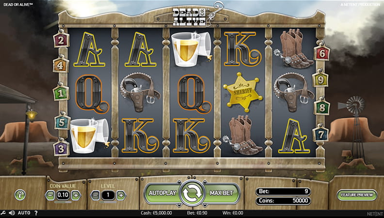 Juego demo de la slot Dead or Alive.