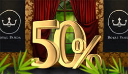 Banner publicitario de 50% extra en depósitos semanales en casinos online de Brasil.
