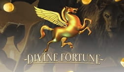 Logo de la tragamonedas con jackpot Divine Fortune.