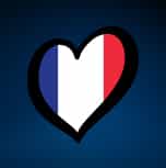 Corazón con la bandera de Francia