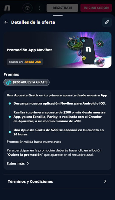 Promoción de freebet en una casa de apuestas de México.