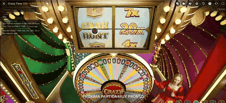 Sala del juego en vivo de Crazy Time de Evolution en un casino online en Chile