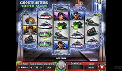 Pantalla de juego de la slot Ghostbusters Triple Slime en plena partida desarrollada por IGT.