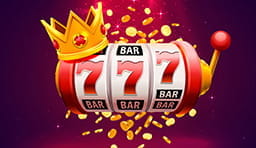 Tambor de una slot clásica con manivela y una corona en el extremo izquierdo.