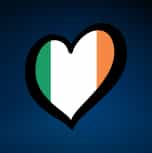 Corazón con la bandera de Irlanda