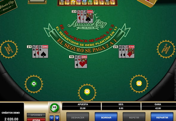 Página de inicio de la demo donde se puede probar y jugar al blackjack gratis.