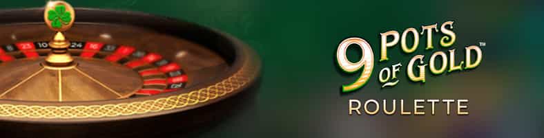 Logos que encontrarás en casinos online seguros con 9 Pots of Gold Roulette en España.