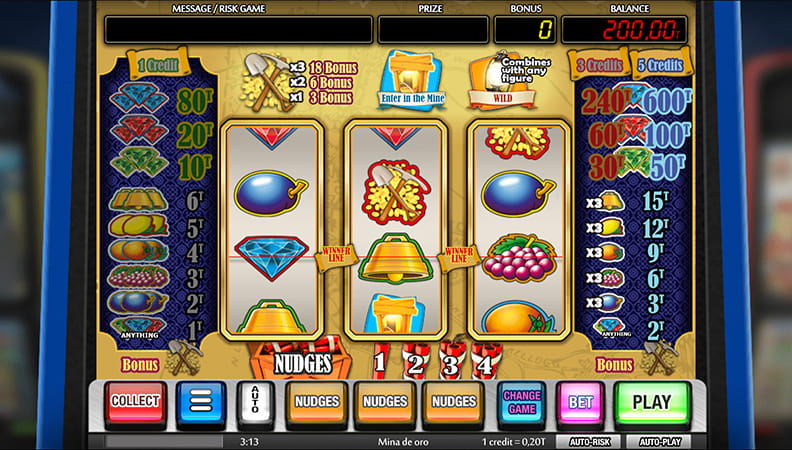 Juego demo de la slot La Mina de Oro.