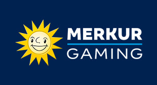 Logotipo de Merkur Gaming, proveedor de software de casino.
