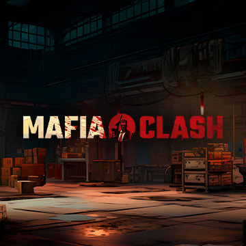 Logo de la slot Mafia Clash, juego disponible en casinos con Bullshark Games.
