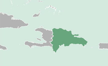 Mapa geográfico de República Dominicana.