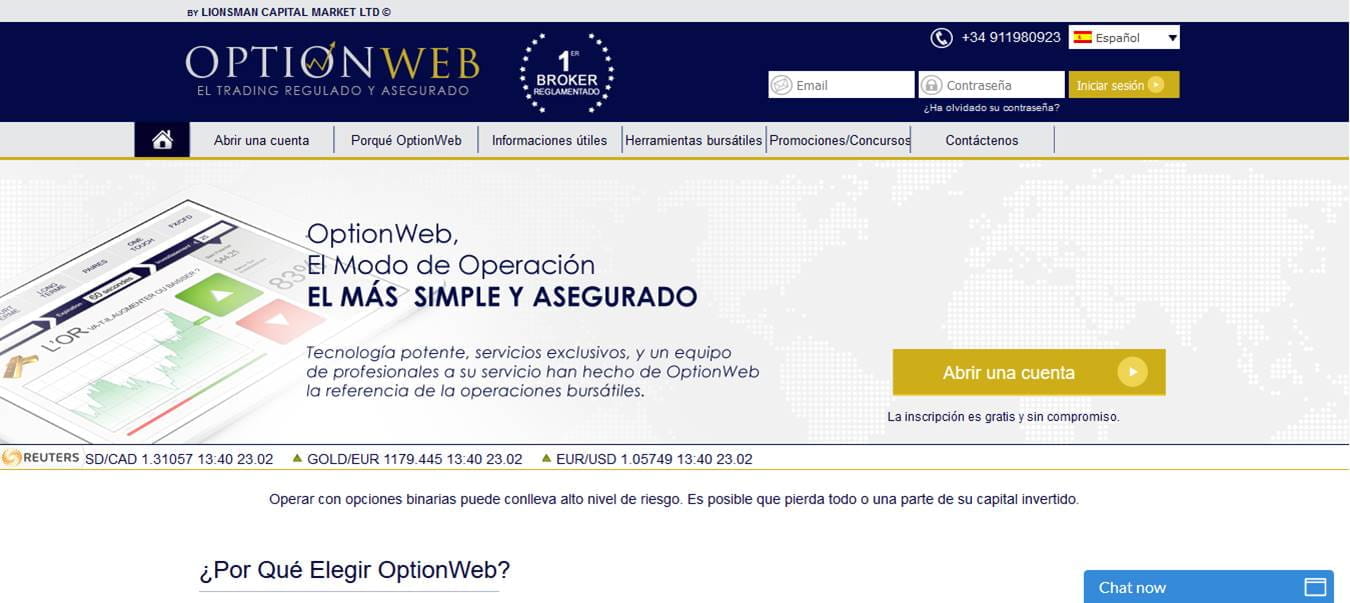 Páginas de destino de opciones binarias