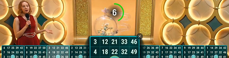 Juego de Mega Ball de Evolution para jugar a la lotería en Perú.