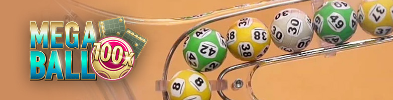 Juego de Mega Ball de Evolution para jugar a la lotería en México.