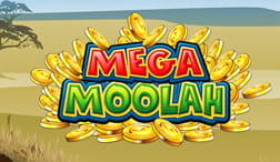 Logo de la tragamonedas con jackpot Mega Moolah.