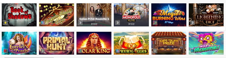 Portadas de algunas de las mejores slots online de que disponen los casinos online en Perú.