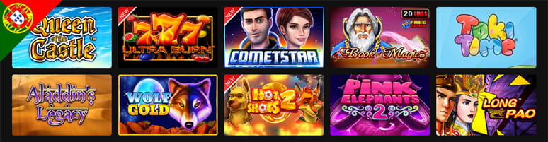 Portadas de algunas de las mejores slots online de que disponen los casinos online en Portugal.